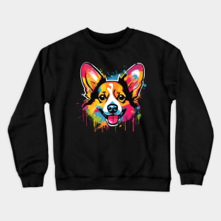 Corgi Dog Colorful Street Art Style Crewneck Sweatshirt